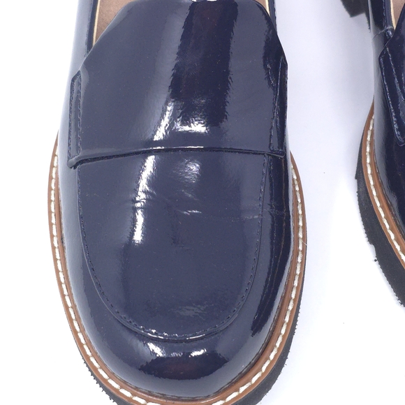 Naturalizer Darry Navy Patent Leather Loafers 6.5W Wide Comfort Shoes - Picture 6 of 12